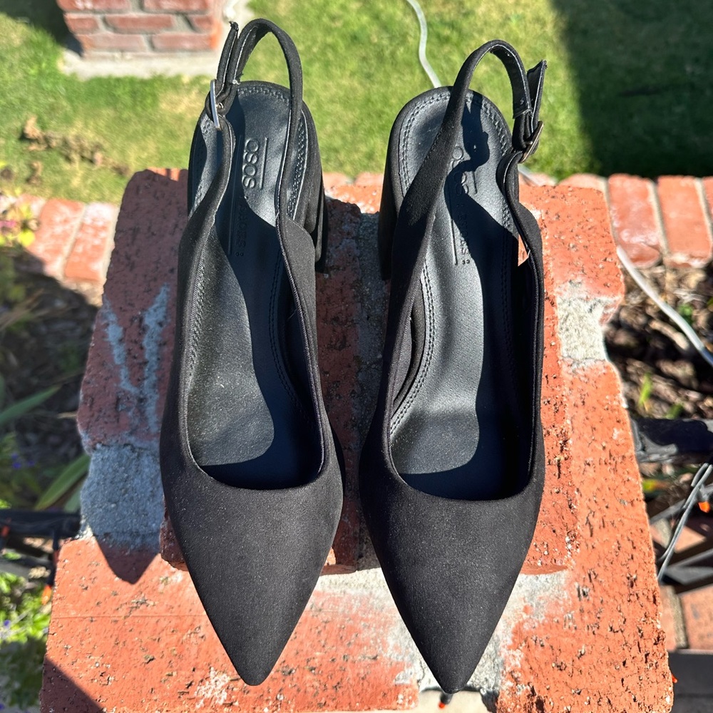 ASOS pointy toe sling backs. NEVER WORN.